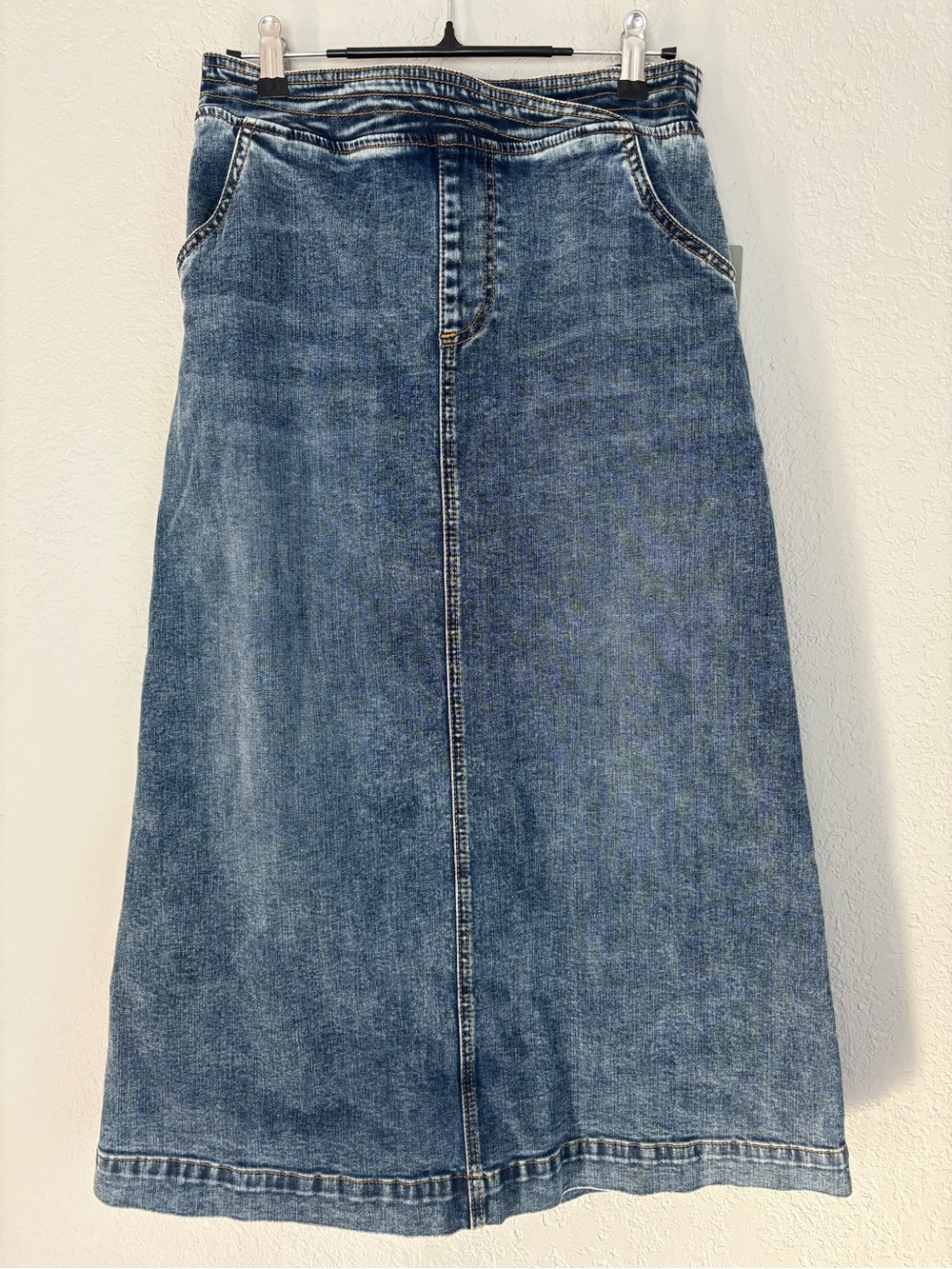 Wash Lab Denim Midi Skirt